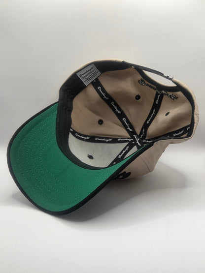 Dreadnought 6-Panel Snapback – Beige with Black Suede Brim
